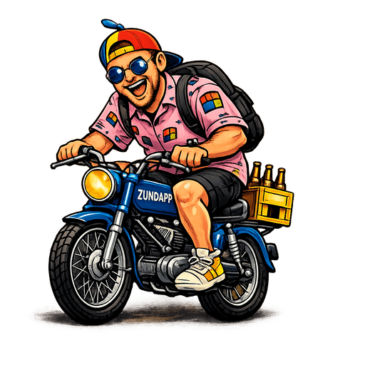 Dr. Charly auf dem Mofa